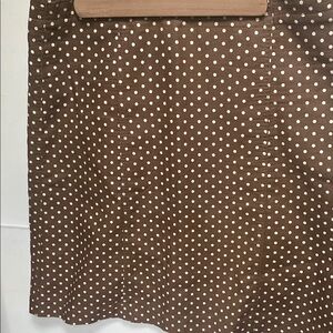 Dkny Brown and White Midi A-Line Skirt